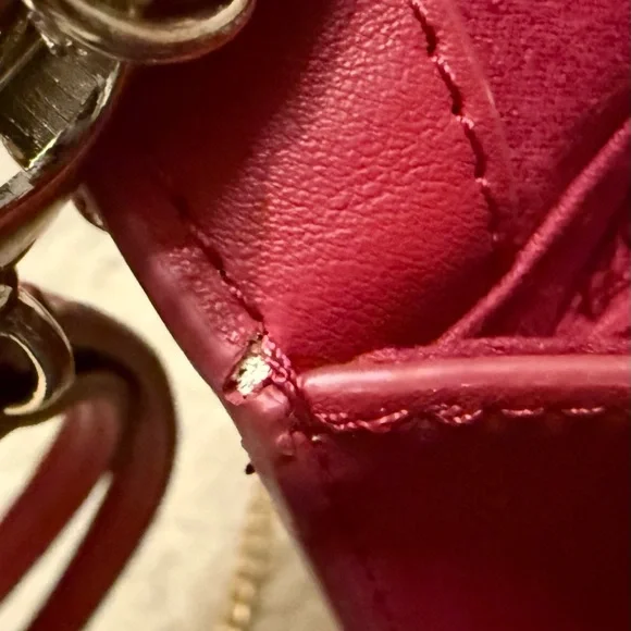 White House Black Market Burgundy Clutch with Bow & Removable Chain Strap - Picture 10 of 11